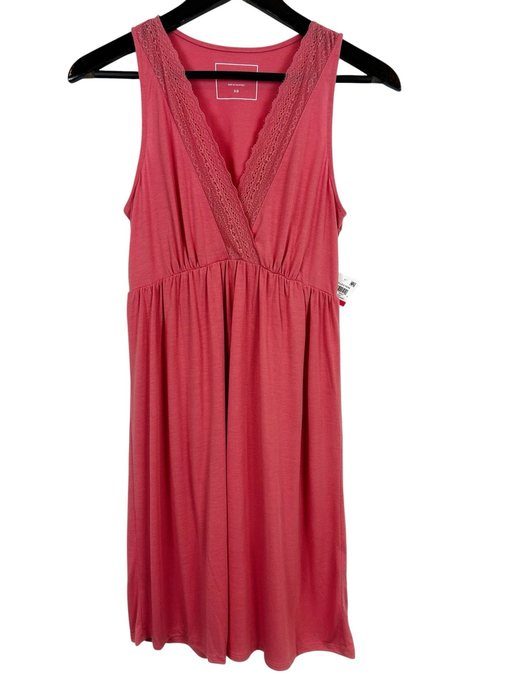 Charter Club Sleeveless Lace-Trim Coral Nightgown Size X-Small